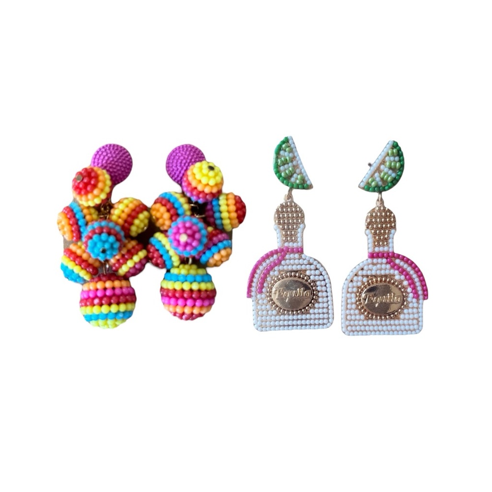 new Colorful Beaded dangle earring bundle